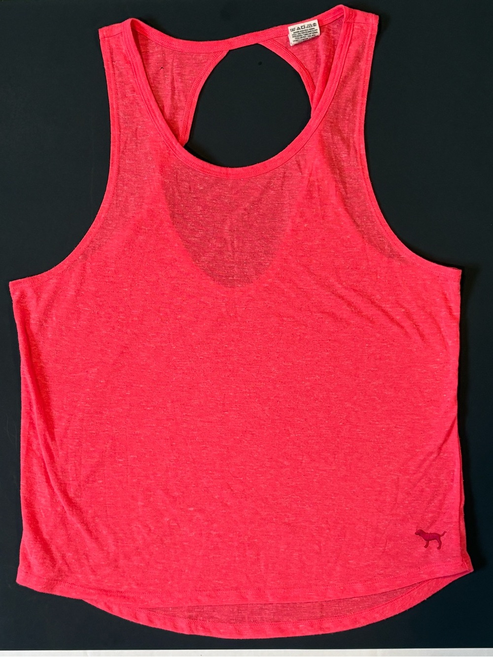 PINK Victoria's Secret Bright Pink Racerback Tank keyhole back